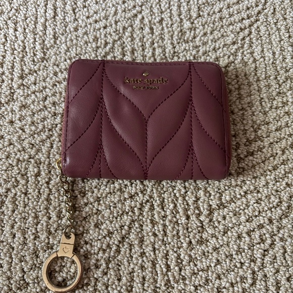 kate spade Handbags - Kate Spade Burgundy Quilted Wallet